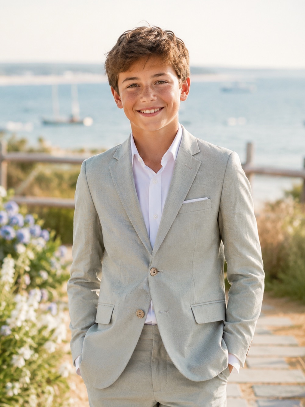 NWT‎ Calvin Klein Boys Light Sage Green Blazer Suit Jacket Wedding Formal Preppy